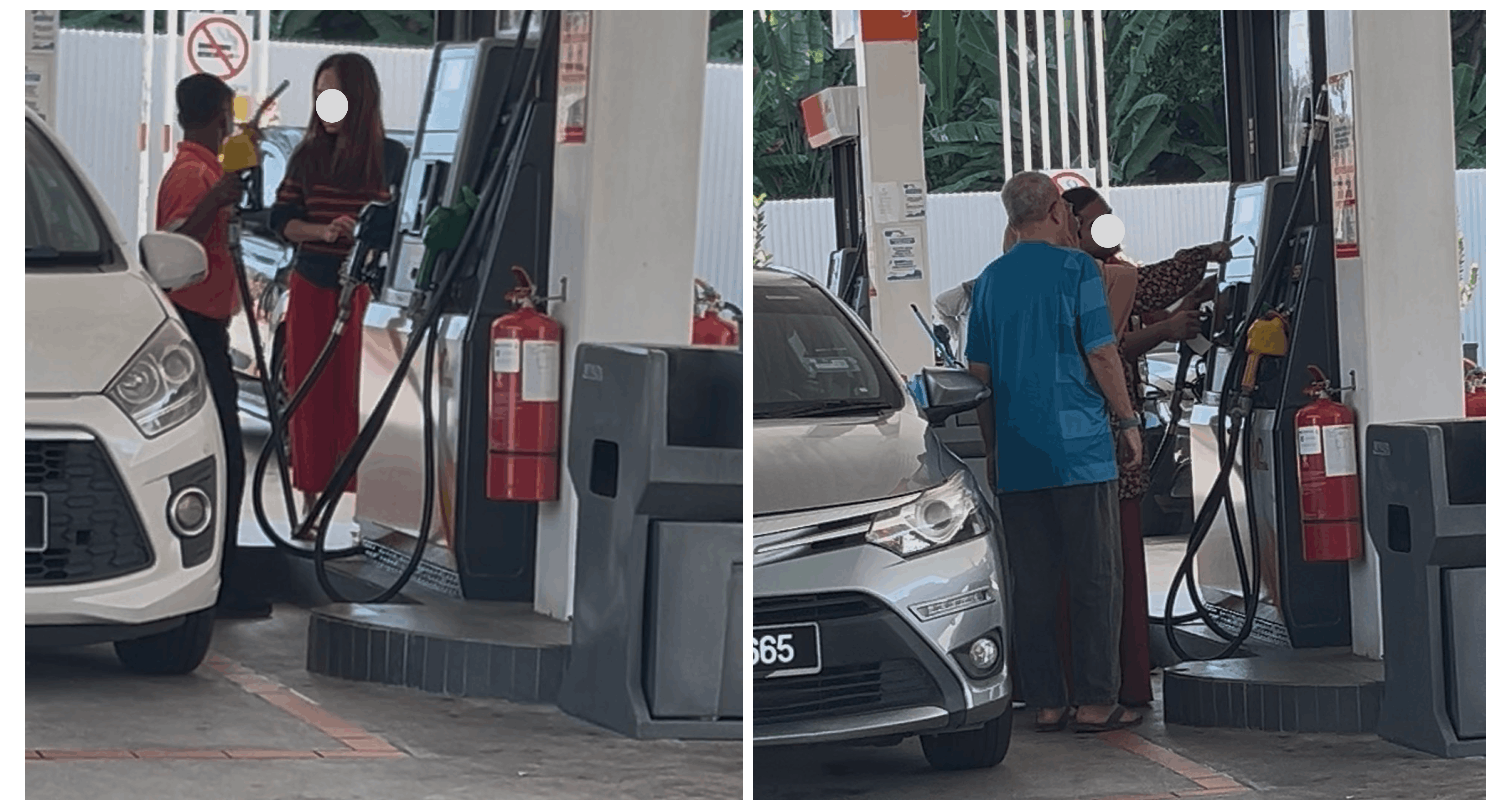 Customer at petrol pump